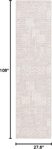 Vista 8 de SAFAVIEH Metro Collection - Alfombra de pasillo de 2 pies 3 pulgadas x 9 pies, beige y marfil, lana floral hecha a mano, ideal para zonas de alto