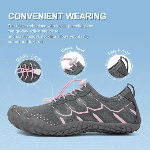Vista 6 de Zapatos de agua para mujeres y hombres, zapatos de playa, zapatos de natación, zapatos de piscina, zapatos de río, zapatos descalzos de secado