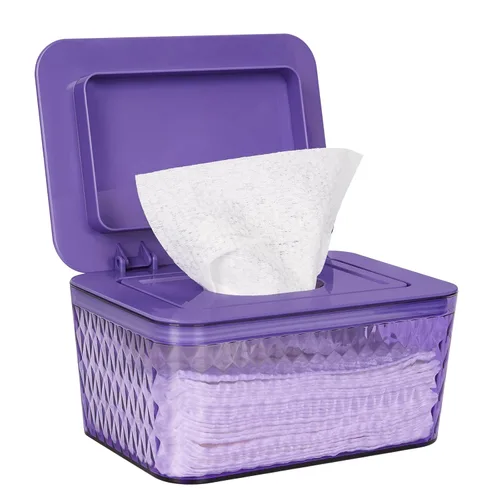 Vista 10 de Dispensador de toallitas Whiidoom, Soporte para toallitas de una mano para bebé y adulto, contenedor de toallitas con diseño de sello para baño