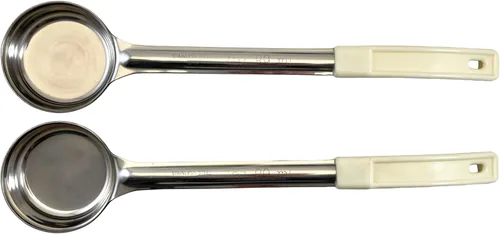 Vista 14 de Cuchara de acero inoxidable sólido de 1 onza para medir y servir; cucharas de grado comercial (paquete de 2) Commercial-Grade Spoodle for