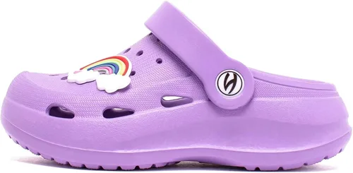 Vista 2 de WOUEOI Zapatos de jardín para niños y niñas, sandalias de dibujos animados, zuecos para niños