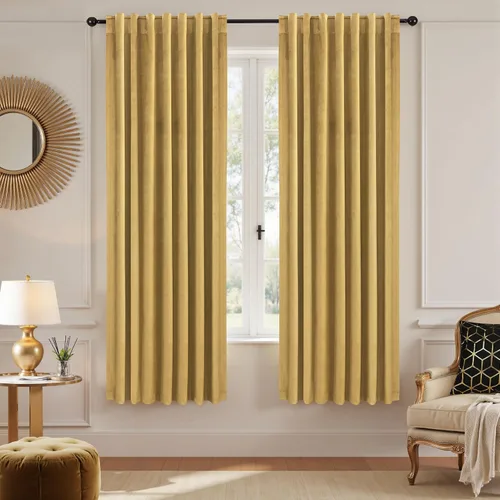 Vista 37 de Cortinas de terciopelo con trabilla trasera de 52 x 63 pulgadas de color naranja quemado de KOUFALL