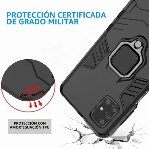 Vista 4 de Funda para Xiaomi Redmi Note 9T 5G/Redmi Note 9 5G, 2 en 1 híbrida resistente armadura a prueba de golpes Defender Kickstand Dual Layer Bumper Hard