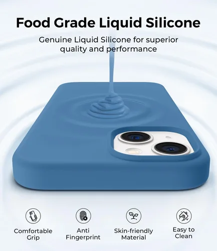 Vista 4 de AOTESIER Funda compatible con iPhone 13, [Serie Slim de silicona] Funda protectora de cuerpo completo a prueba de golpes con forro de microfibra