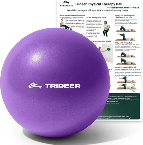 Vista 10 de Trideer Pelota de ejercicio para rehabilitación con guía, pelota de pilates Verde (con paja de inflado)