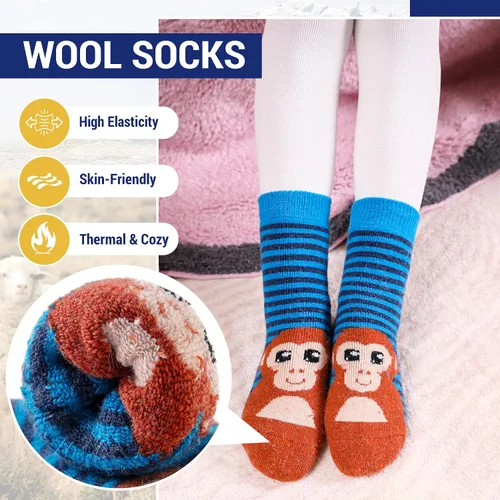 Vista 63 de Eocom 6 pares de calcetines de invierno cálidos de lana para niños y niñas
