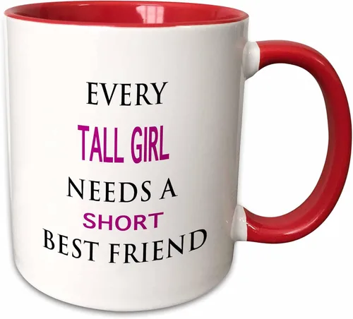 Vista 8 de 3dRose EVERY TALL GIRL NEEDS A SHORT BEST FRIEND 11oz Two-Tone Blue Mug