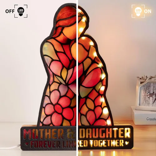 Vista 5 de Regalo para hija de mamá, regalos de cumpleaños para hija, regalo de Navidad para madre e hija, día de la madre, graduación decorativa con luz LED
