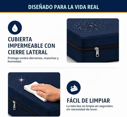 Vista 3 de Ottomanson - Colchón de espuma individual XL de 8 pulgadas, impermeable y 10/10 Firm Blue