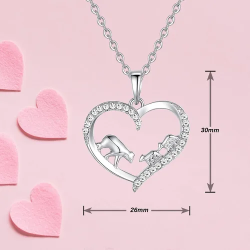 Vista 7 de LYMYF Collar de oso para mamá con 2 cachorros, colgante familiar, collares de corazón para mujer, mamá, mamá, madre, hija, joyería, regalo de mamá