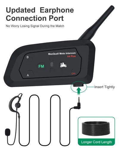 Vista 4 de Auriculares de árbitro, Sistema de Comunicación de Árbitro 4 V4 Plus Árbitros Hablar al mismo tiempo Fútbol Fútbol Voleibol Auriculares inalámbricos