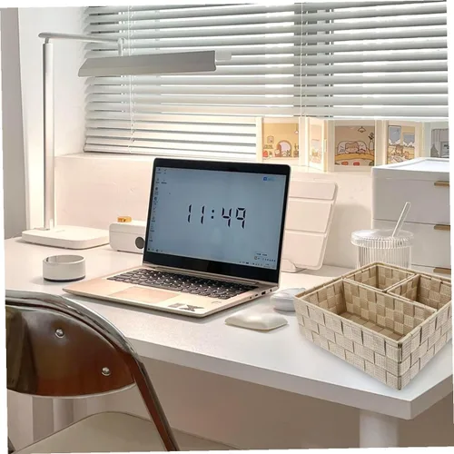 Vista 4 de Housoutil Caja de almacenamiento de escritorio resistente con rejillas, soporte para bolígrafos, organizador de mesa en estilo organizador combinado