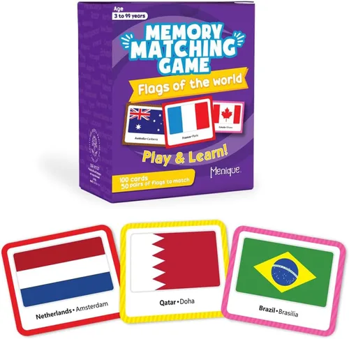 Vista 12 de Menique Juego de Memoria de Banderas de Estados de EE. UU. – 100 Tarjetas (50 Parejas) – Aprende Banderas de Estados, Capitales y Abreviaturas