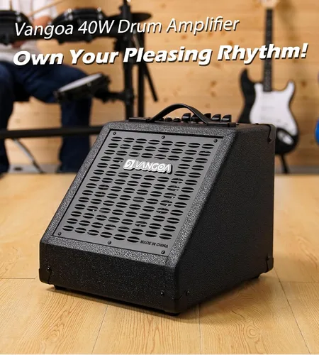 Vista 7 de Vangoa Amplificador de Batería Eléctrica 40W Profesional, Altavoz, 3 Entradas, Ecualizador de 3 Bandas Inalámbrico para Monitor de Batería