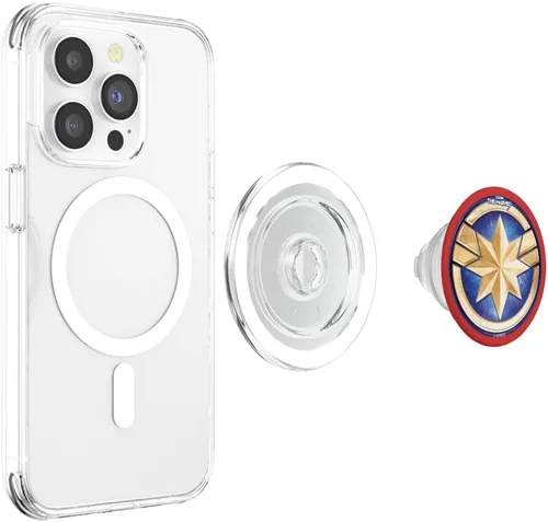 Vista 4 de Marvel The Marvels Carol Danvers Capitán Marvel Hero Badge PopSockets MagSafe PopGrip para iPhone