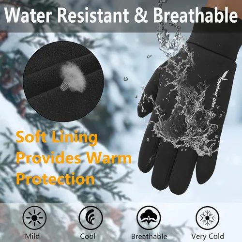 Vista 4 de outdoor plus Guantes de correr para hombres y mujeres, guantes térmicos para pantalla táctil, guantes de conducción para senderismo, ciclismo