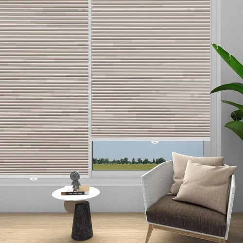 Vista 9 de Changshade Persianas celulares para ventanas de interior y ventanas opacas sin cable, persianas opacas de panal de 1 pulgada, plisadas, sin