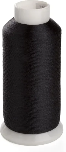 Vista 3 de Simthread 2 bobinas enormes hilo de bobina 60WT blanco y negro 5500 yardas 1 blanco 1 negro