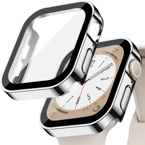 Vista 24 de Protección de Pantalla EIHAIHIS para Apple Watch Funda Serie 11 10 9 SE 8 7 6 5 4 40mm 44mm 41mm 45mm 42mm 46mm Vidrio Templado Impermeable PC