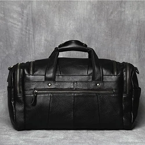 Vista 4 de Ztimi Men's Hand Luggage Bag Travel Bag Genuine Leather Large Capacity Single Shoulder Messenger