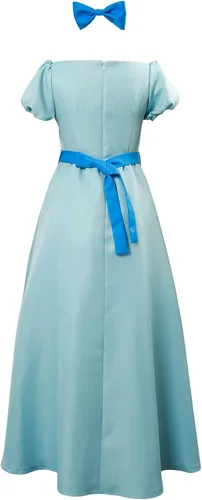 Vista 3 de Disfraz de Wendy para Halloween disfraz de princesa con vestido largo color azul para mujeres y niñas
