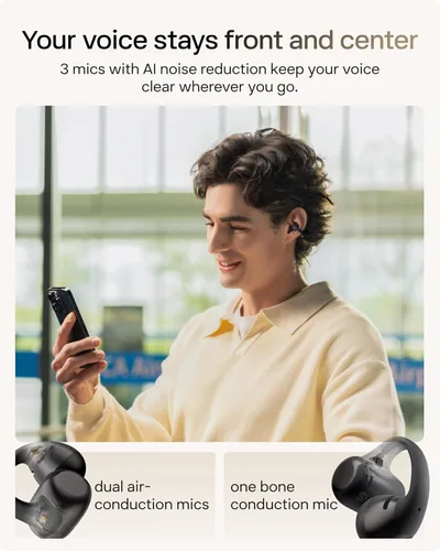 Vista 6 de SHOKZ OpenDots 2 - Auriculares con clip de oreja abierta, color negro