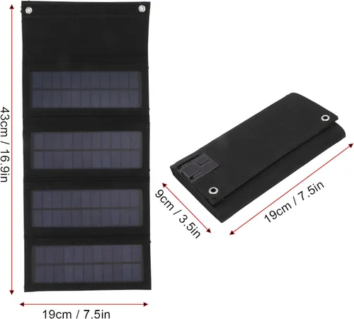 Vista 7 de Kit de panel solar, panel solar portátil, eficiencia de salida de 40 W, alta eficiencia de conversión, panel solar plegable, paneles solares