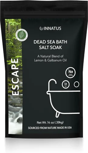Vista 10 de Sal de baño calmante del Mar Muerto en remojo con 21 minerales, relajante, desintoxicante y nutritivo para la piel, 14 onzas, infundida con aceites