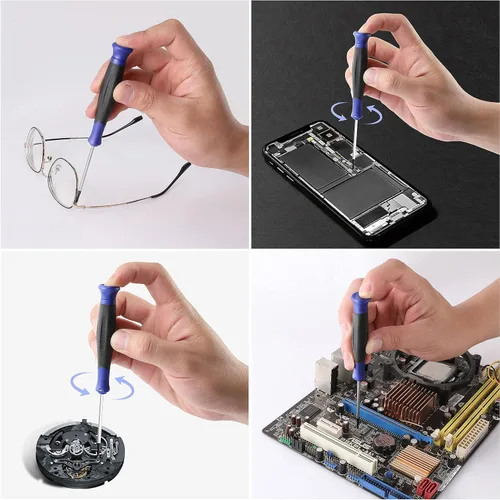 Vista 8 de WORKPRO Juego de destornilladores de precisión de 10 piezas con bolsa, destornilladores pequeños magnéticos con Phillips, ranurados, Torx Star, kit