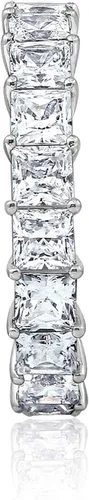 Vista 3 de Tienda Collection Sterling Silver Princess Cut All-Around Band Ring made with Infinite Elements Cubic Zirconia