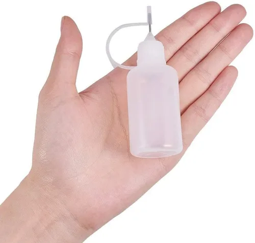 Vista 4 de Onwon Aplicador de botella de pegamento con punta de aguja de precisión, 1 onza/1.0 fl oz, aplicador vacío, engrasador, botella exprimible