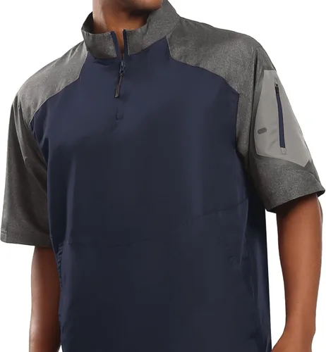 Vista 10 de Holloway Raider Chaqueta Pullover Cage - Ropa Atlética Resistente a la Intemperie con Cremallera de un Cuarto y Bolsillo en la Manga Negro