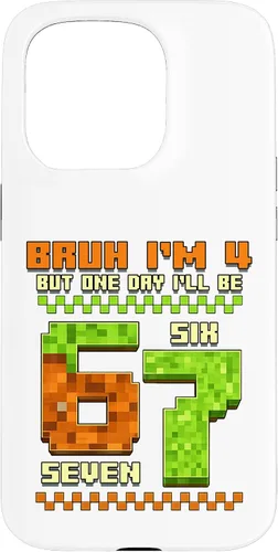 Vista 14 de Bruh I'm 4 But One-Day I'll Be 67 Retro 4th Birthday Kids Case for iPhone 17