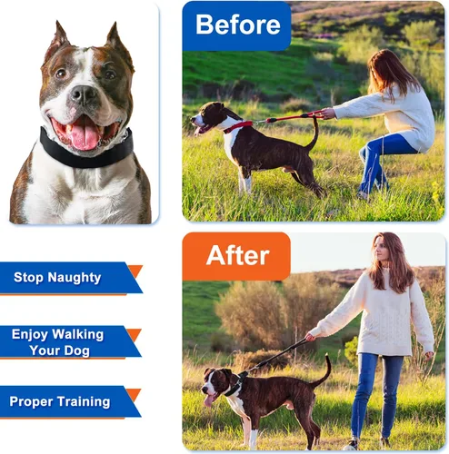 Vista 2 de Supet Collar de entrenamiento para perros pequeños, medianos y grandes, con hebilla de liberación rápida, ajustable, sin tirones, con cubierta