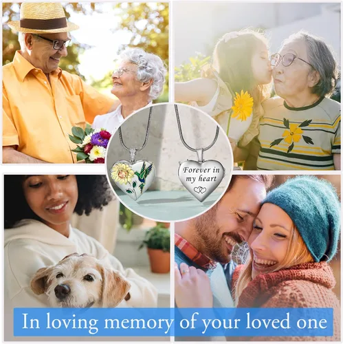 Vista 6 de Fanery sue Personalized Locket Necklace that Holds Pictures, Lockets Necklaces Customize Photo Picture Pendant Jewelry Mothers's Day Gifts for Mom
