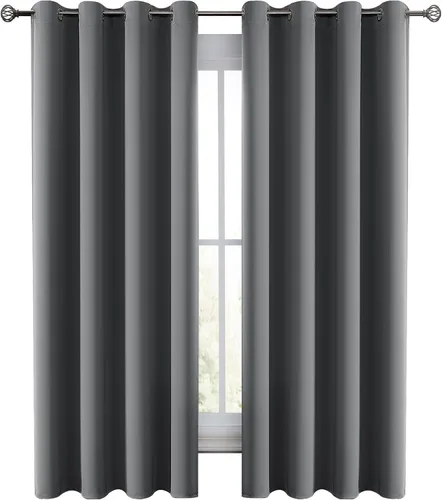 Vista 20 de LUX Décor - Juego de 2 paneles de cortinas opacas de alta calidad de 63 pulgadas de largo, cortinas de oscurecimiento de habitación con aislamiento