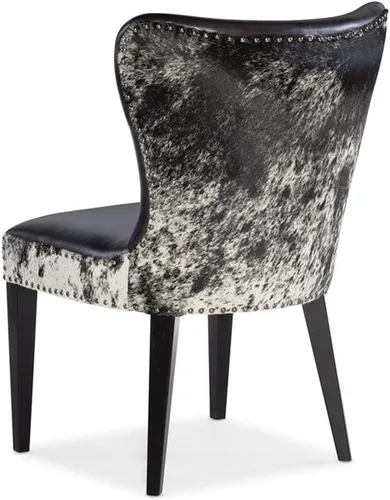 Vista 4 de Hooker Furniture Silla de cuero Kale con sal y pimienta HOH en negro