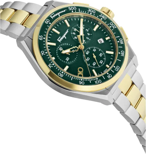 Vista 3 de Salvatore Ferragamo Reloj deportivo Ferragamo 1898 SFUI00421 para hombre color verde Dos tonos Ferragamo 1898
