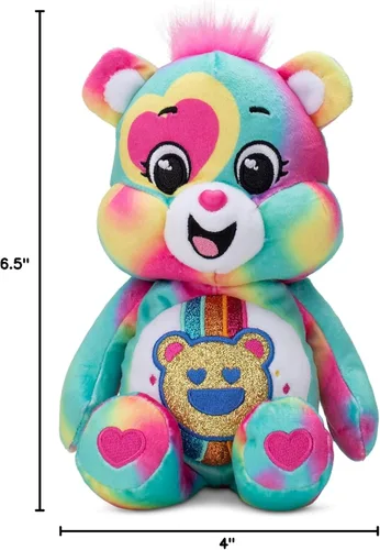 Vista 9 de Care Bears Oso Good Vibes con Purpurina de 9" - Tie-Dye Multicolor, ¡Hecho de Materiales Reciclados! – Bueno para Niñas y Niños, Coleccionistas