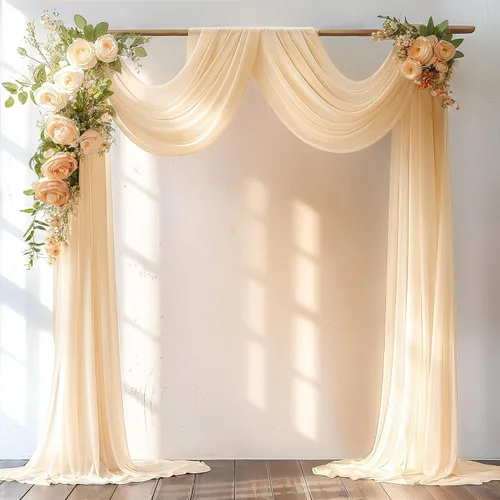 Vista 21 de Tela Negra para Drapeado de Arco de Boda 1 Panel 30'' x 20 Pies Cortinas Negras Tela Transparente Telón de Fondo Telas para Drapeado de Arco