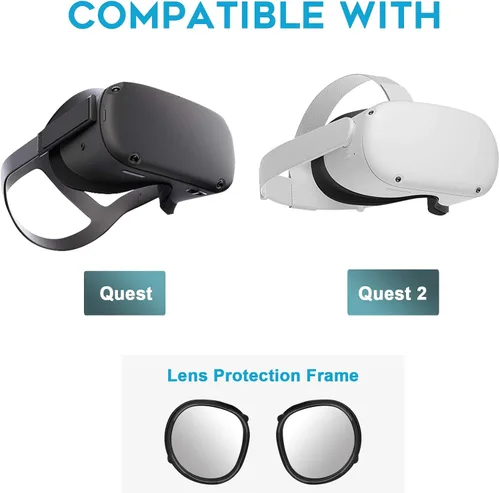Vista 2 de 1 Set Orzero Blue Light Blocking Glasses Lens Compatible for Quest 2 Quest Protect VR Headset Lens from Scratches