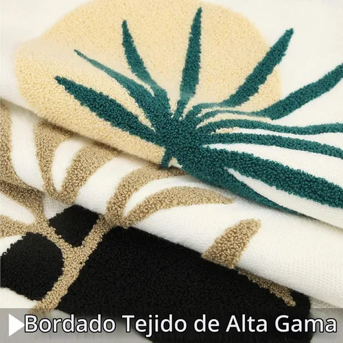 Vista 3 de Merrycolor Fundas de almohada decorativas bohemias para cama, modernas de mediados de siglo, fundas de almohada verde hoja, funda de almohada
