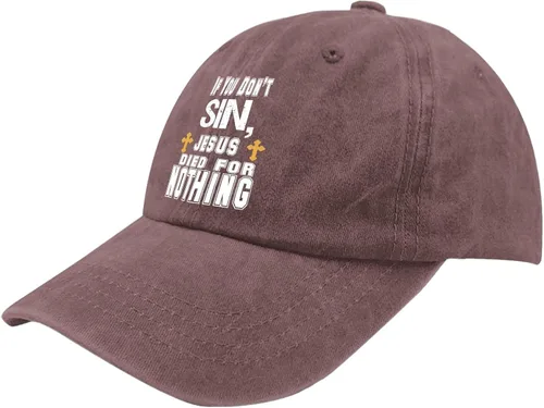Vista 2 de ruio Hats for Men Baseball Cap Funny HatsJesus CapsIf You Dont Sin Jesu Died for Nothings Cap