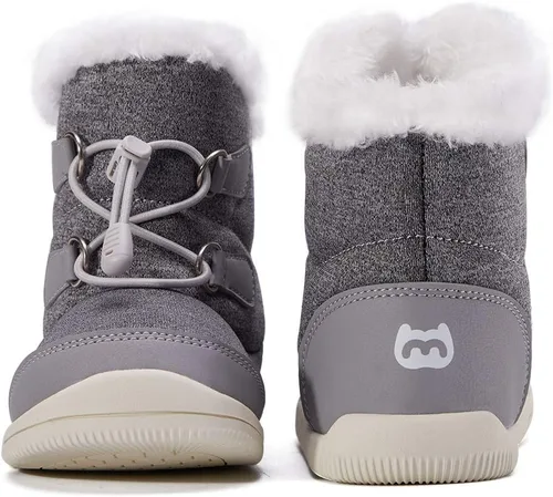 Vista 5 de BMCiTYBM Botas de nieve para bebés y niños pequeños, zapatos de invierno para niños y niñas, zapatos de bebé de piel sintética para clima frío