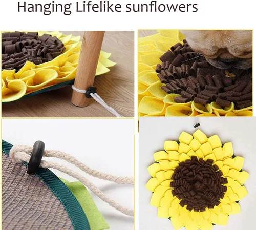 Vista 5 de Tapete de olfateo para perros, tapete de alimentación con flores que fomenta las habilidades naturales de forrajeo, juguetes para perros, golosinas