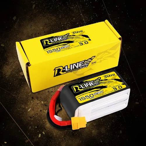 Vista 7 de TATTU R-Line 14.8V 1550mAh 4S 120C Batería Lipo con enchufe XT60 para FPV Racing Drones
