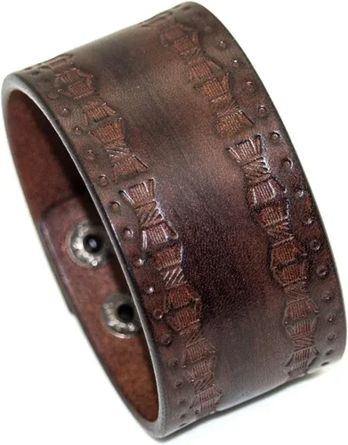 Vista 7 de Pulsera de cuero con patrón de impresión punk rock, brazalete ancho de puño