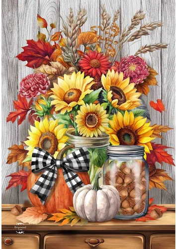Vista 12 de Bandera de casa de otoño Bountiful Bushel de 40 x 28 pulgadas Briarwood Lane