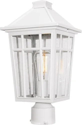 Vista 15 de Darkaway Luces de Poste para Exteriores Accesorio de Luz de Poste de Lámpara, Carcasa de Aluminio Impermeable con Vidrio de Efecto Ondas de Agua