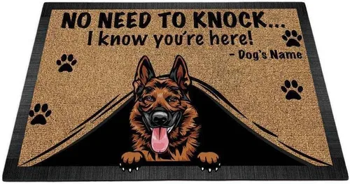 Vista 21 de Felpudo personalizado Peeking Dog English Bulldog No Need to Knock I Konw You're Here 23.6 x 15.7 pulgadas Bulldog-1 Inglés